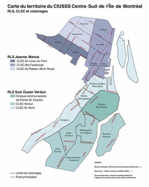 Carte du territoire du CCSMTL